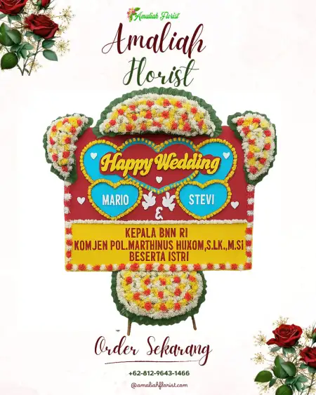 Papan Bunga Pernikahan Karet Tengsin